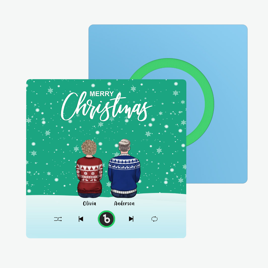 Kleurrijk Album Koelkastmagneet Muziek Muur Foto Sticker Aangepaste Familieportret Vrolijk Kerstfeest Kan Liedjes Afspelen Kerstcadeau - SokkenFoto