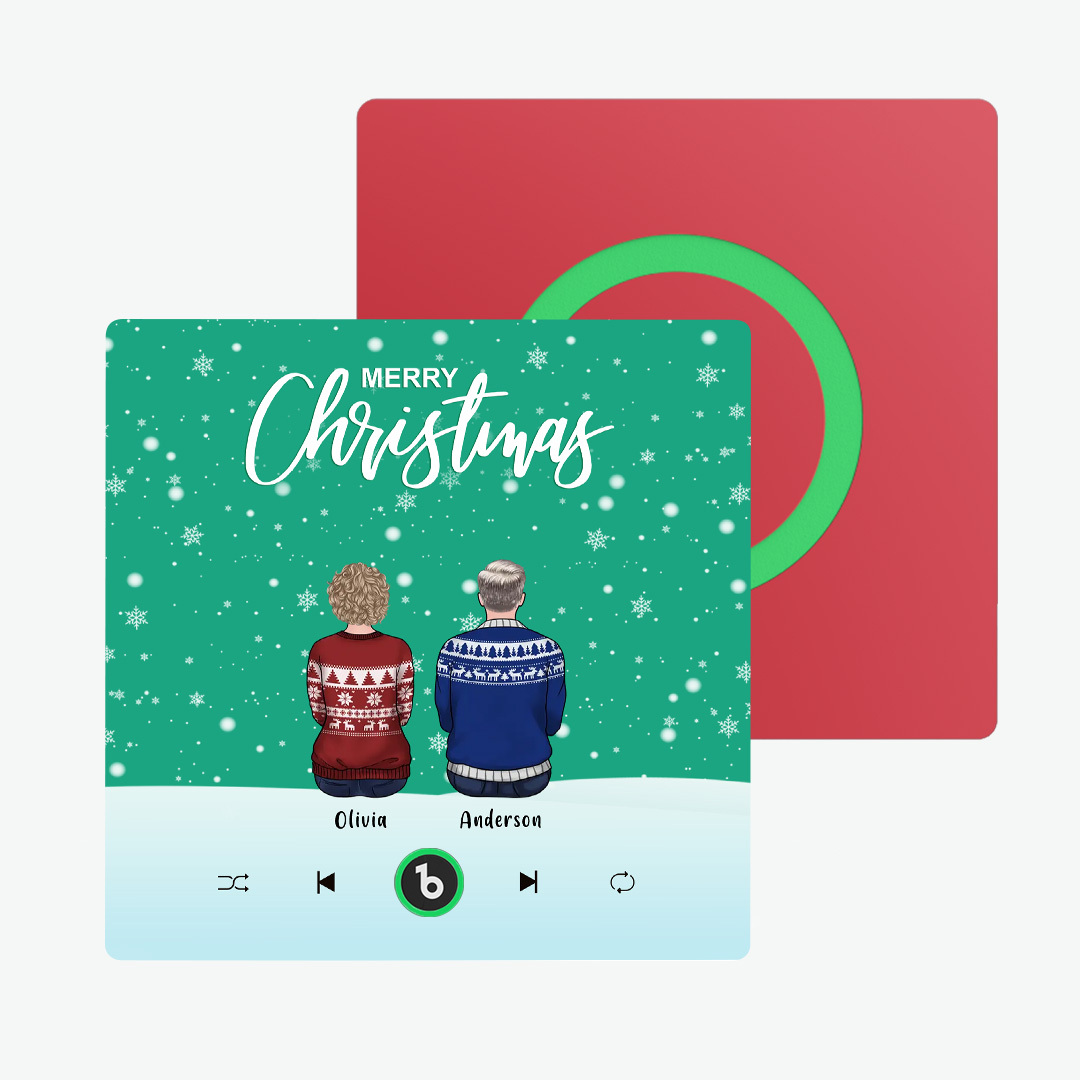 Kleurrijk Album Koelkastmagneet Muziek Muur Foto Sticker Aangepaste Familieportret Vrolijk Kerstfeest Kan Liedjes Afspelen Kerstcadeau - SokkenFoto