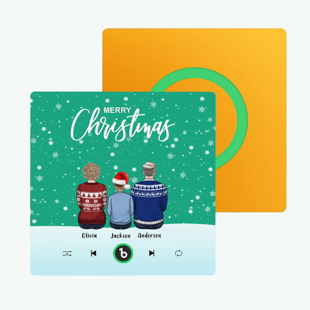 Kleurrijk Album Koelkastmagneet Muziek Muur Foto Sticker Aangepaste Familieportret Vrolijk Kerstfeest Kan Liedjes Afspelen Kerstcadeau - SokkenFoto
