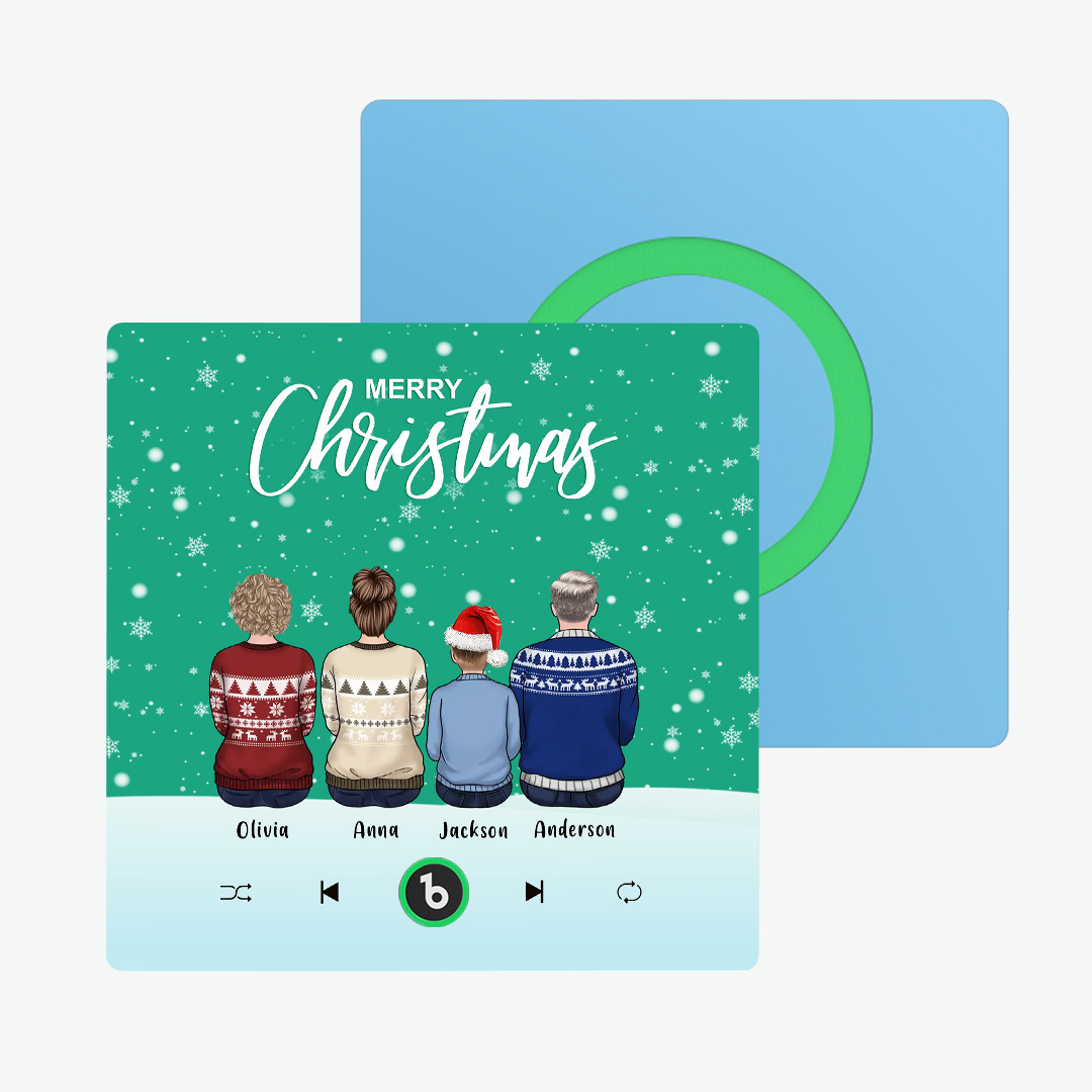 Kleurrijk Album Koelkastmagneet Muziek Muur Foto Sticker Aangepaste Familieportret Vrolijk Kerstfeest Kan Liedjes Afspelen Kerstcadeau - SokkenFoto