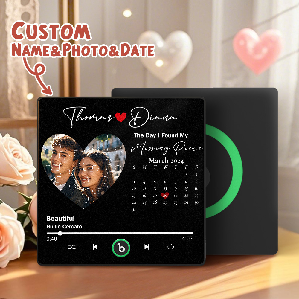 Gepersonaliseerde Muziekkoelkastmagneten Gepersonaliseerde Muziekkoelkastmagneet Kleurrijk Frame Albumkoelkastmagneet Kan Liedjes Afspelen Cadeau Voor Geliefde - SokkenFoto