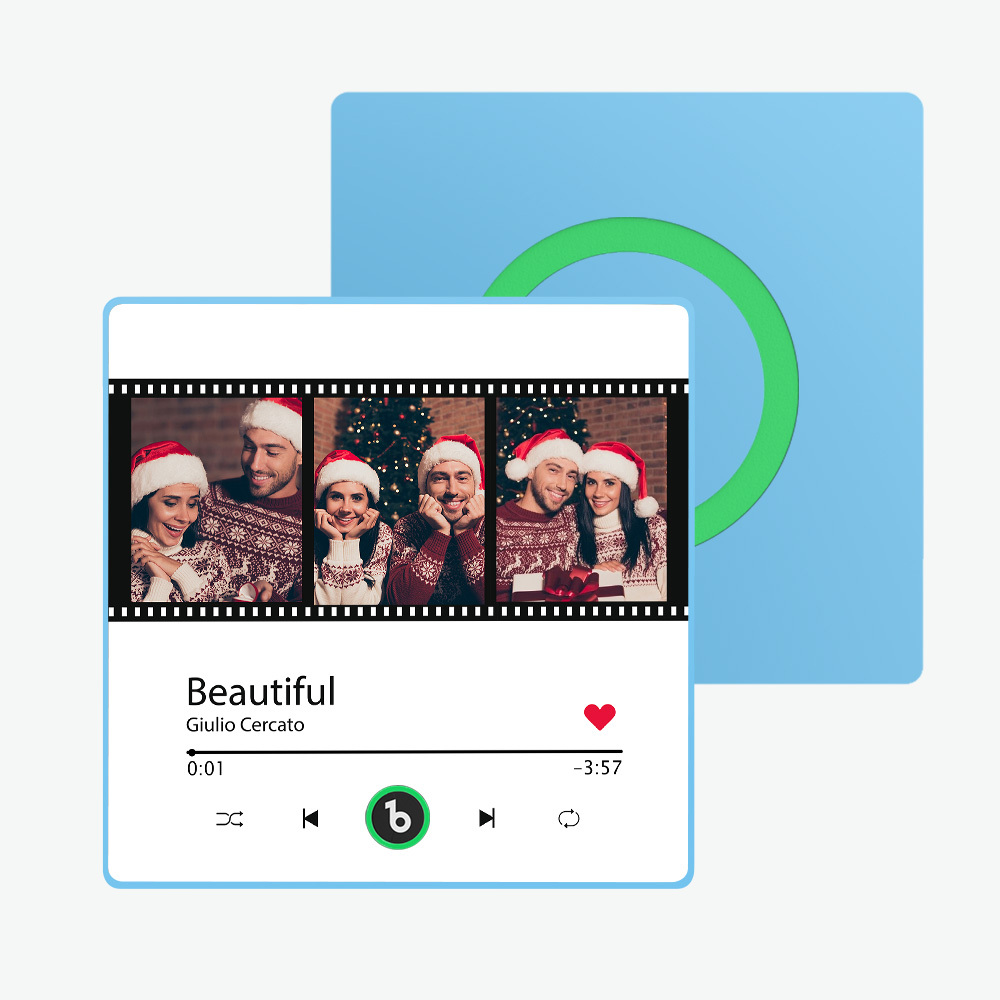 Aangepaste Amethist Paarse Muziek Koelkastmagneet Nieuwe 4.0 Upgrade Muziek Muur Foto Sticker Die Muziek Speelt Zonder Mobiele Telefoon Meerdere Stijlen Paar Geschenken - SokkenFoto