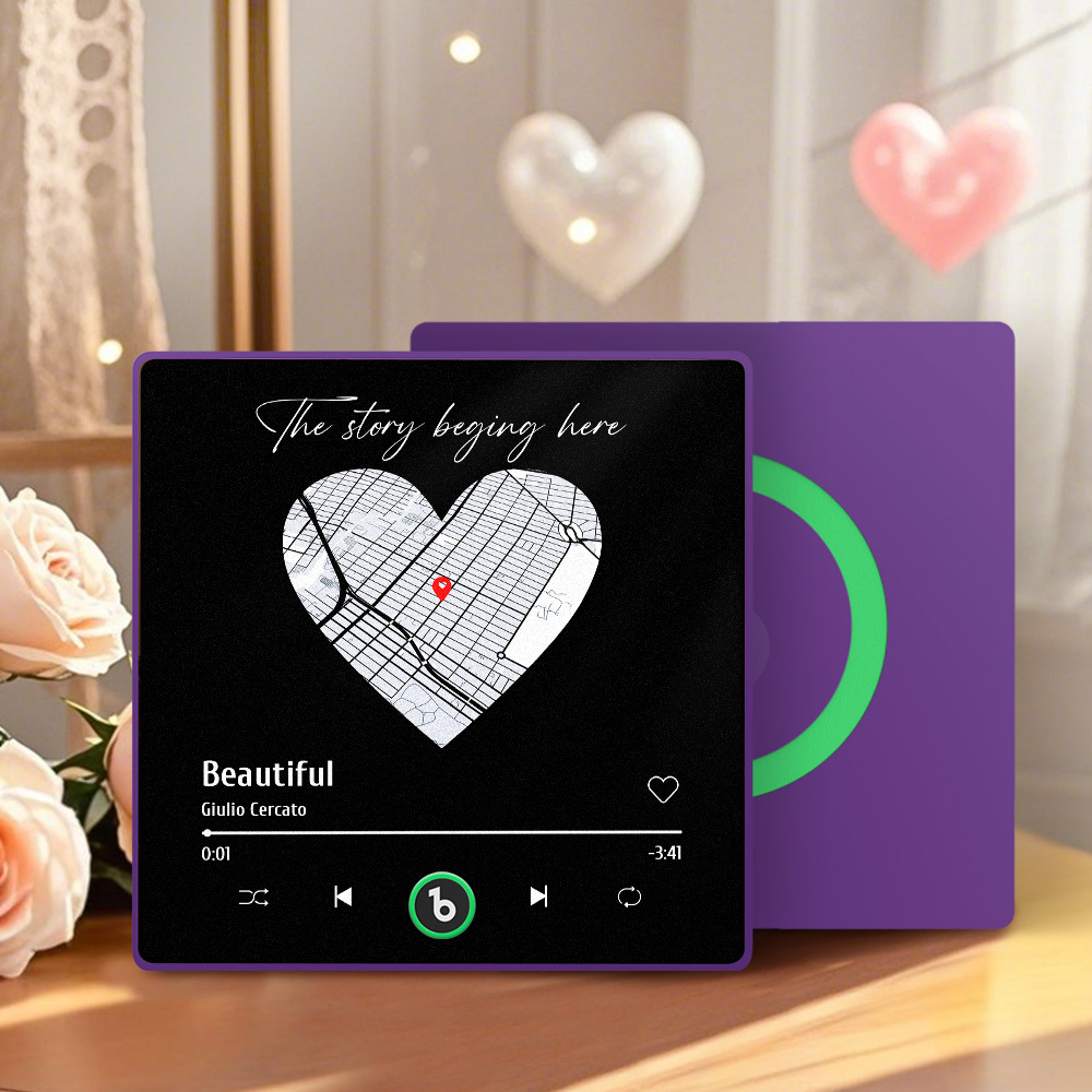 Aangepaste Amethist Paarse Muziek Koelkastmagneet Nieuwe 4.0 Upgrade Muziek Muur Foto Sticker Die Muziek Speelt Zonder Mobiele Telefoon Meerdere Stijlen Paar Geschenken - SokkenFoto