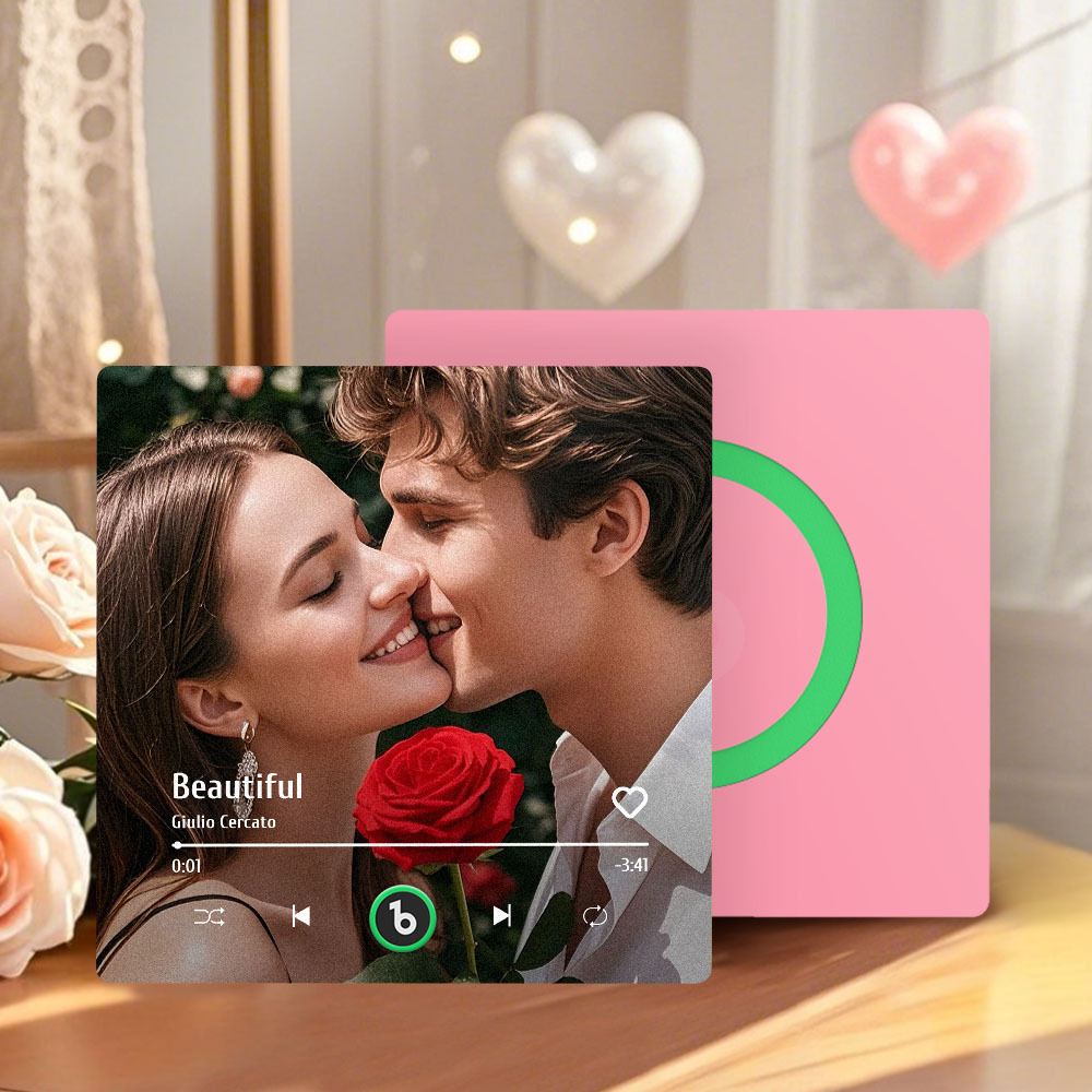 Aangepaste Muziek Koelkastmagneet Amour Roze Nieuwe Valentijnsdag Limited 4.0 Verbeterde Versie Muziek Muursticker Fotosticker Muziek Afspelen Zonder Mobiele Telefoon Verschillende Stijlen Paar Cadeau - SokkenFoto