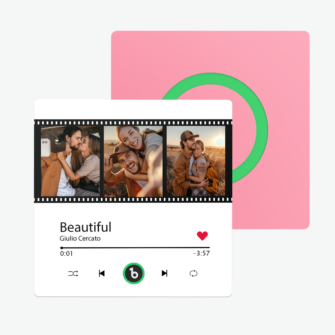 Aangepaste Amethist Paarse Muziek Koelkastmagneet Nieuwe 4.0 Upgrade Muziek Muur Foto Sticker Die Muziek Speelt Zonder Mobiele Telefoon Meerdere Stijlen Paar Geschenken - SokkenFoto