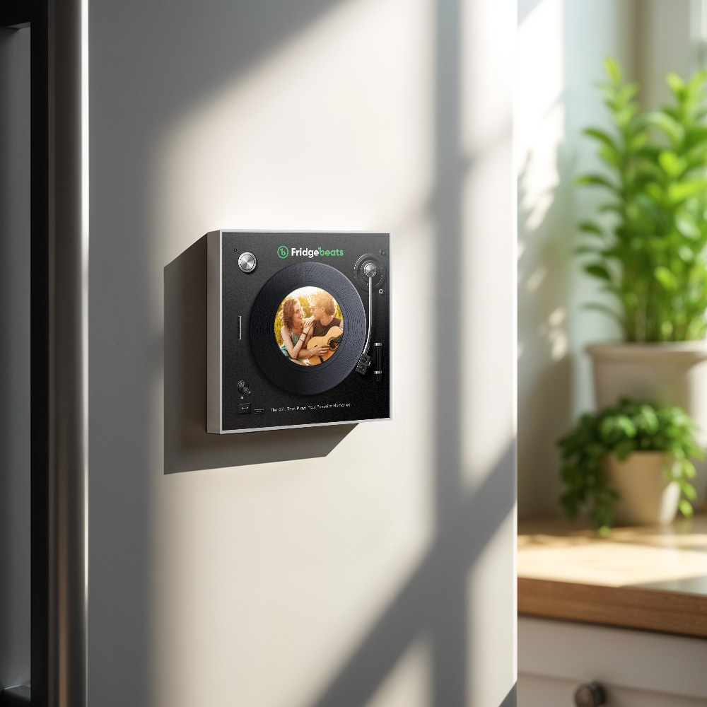 Vaderdagcadeau Met Aangepaste Muziek En Foto Koelkastmagneet. Kan 1-6 Vinyls En Liedjes Personaliseren. - SokkenFoto