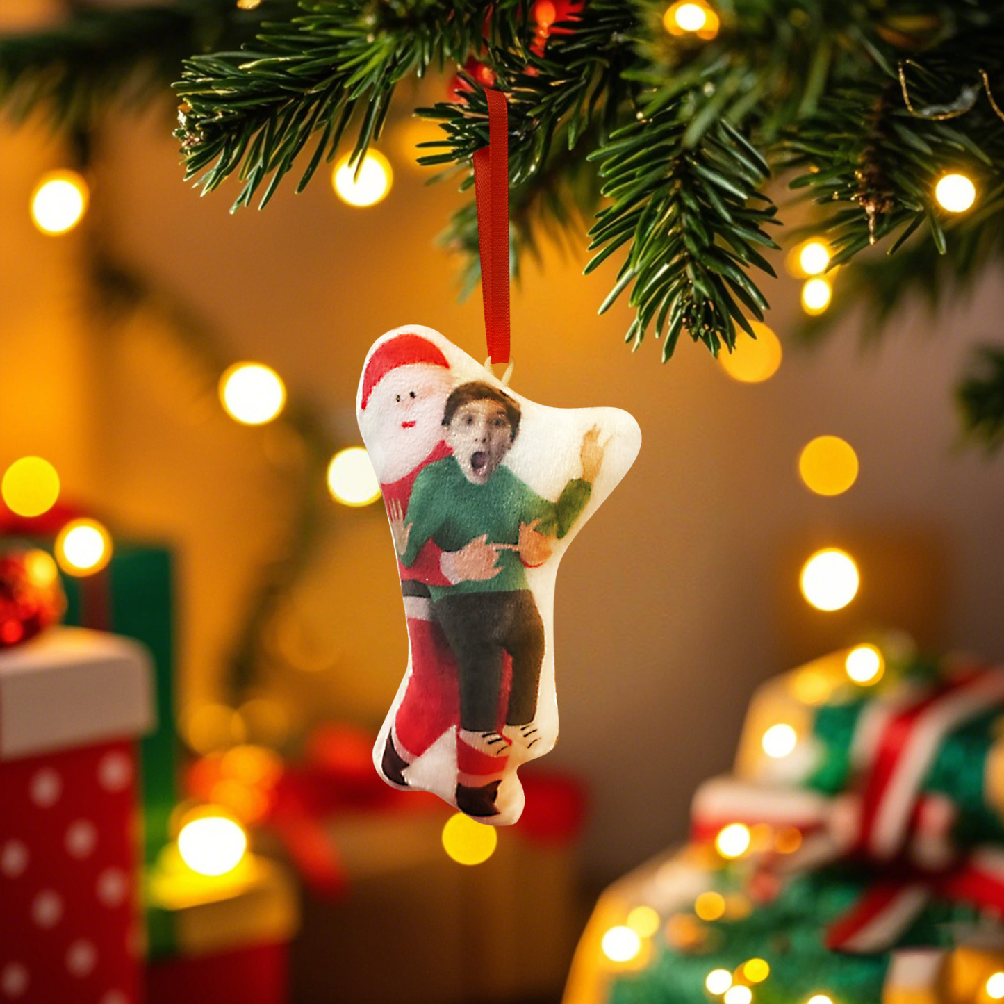 Gepersonaliseerde Foto Minime Kerstboom Ornament Kerstmis Versieren Cadeau Voor Familie Voor Dierenliefhebber - SokkenFoto