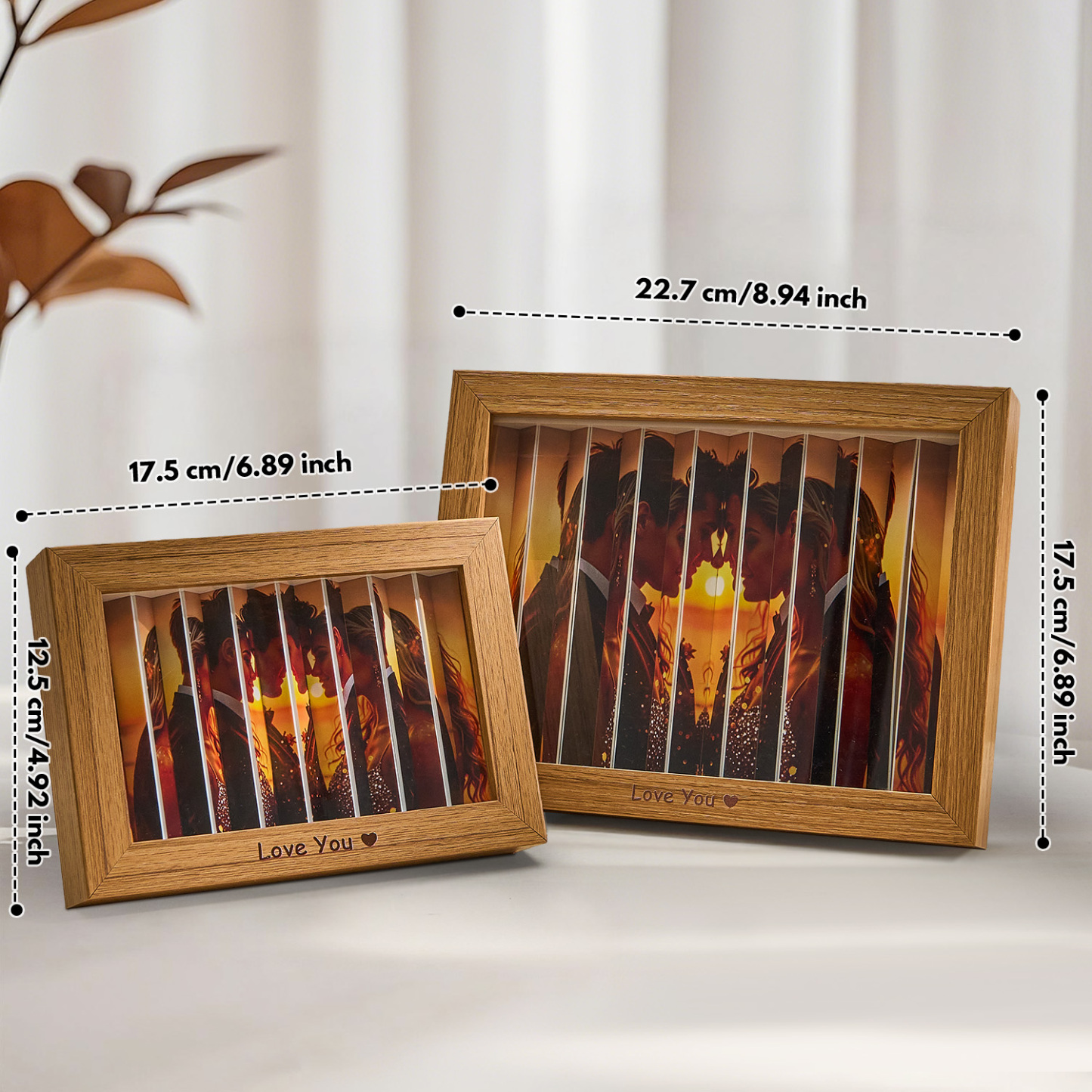 Fotocadeau Zigzag - Jubileum- En Verjaardagscadeau - Cadeau Voor Hem/haar - Fotokubus Sleutelhanger - Bureau Fotolijst