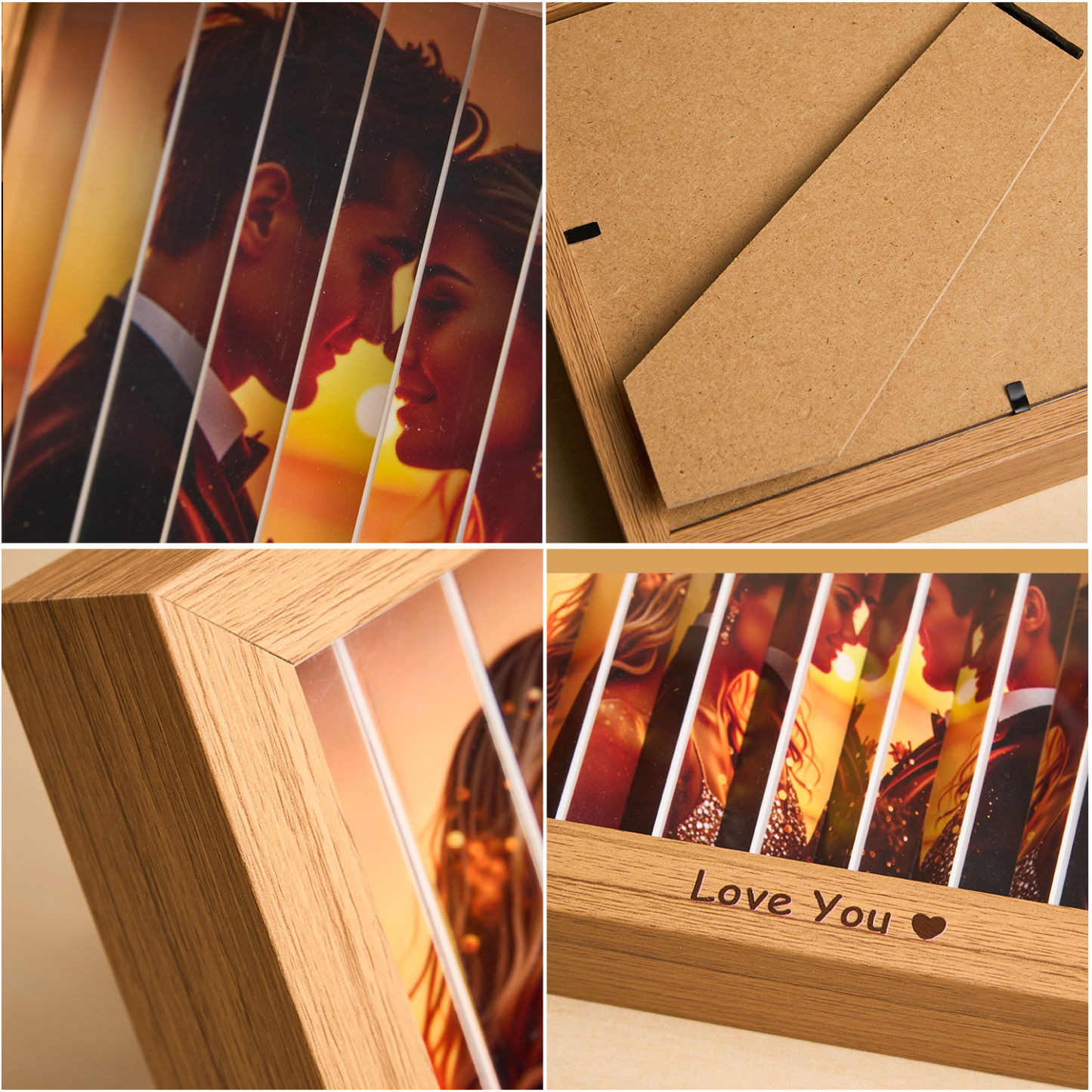 Fotocadeau Zigzag - Jubileum- En Verjaardagscadeau - Cadeau Voor Hem/haar - Fotokubus Sleutelhanger - Bureau Fotolijst