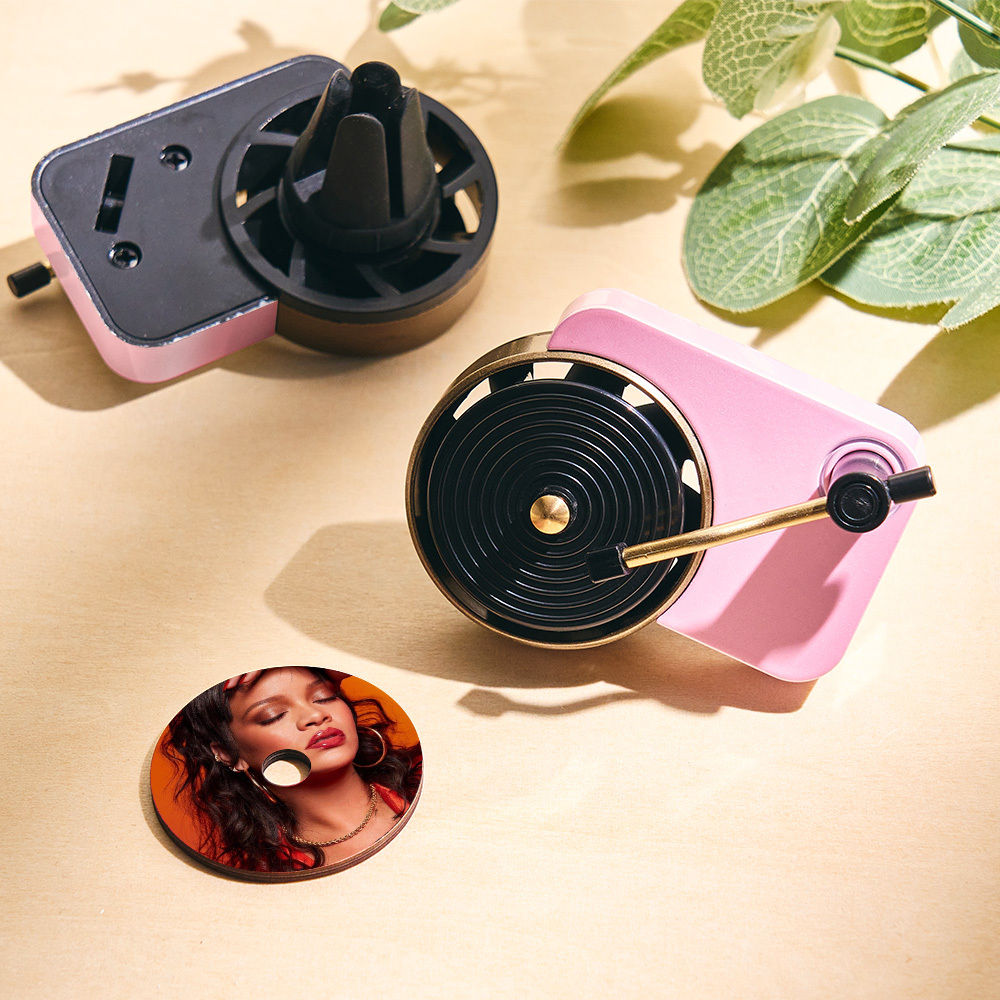 Personaliseer Air Vinyl Draaitafel Verfrissers Ontwerp Uw Auto Met Uw Favoriete Albums Roze Auto Luchtverfrisser Pop Smoke Platenspeler - SokkenFoto