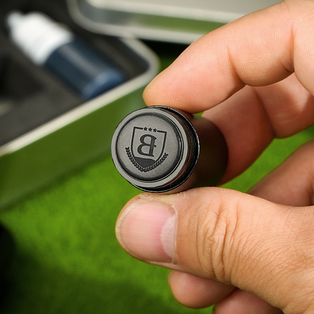 Gepersonaliseerde Gemonogrammeerde Golfbalstempel Met Metalen Opbergdoos Verjaardag Vaderdagcadeau Voor Golfspeler