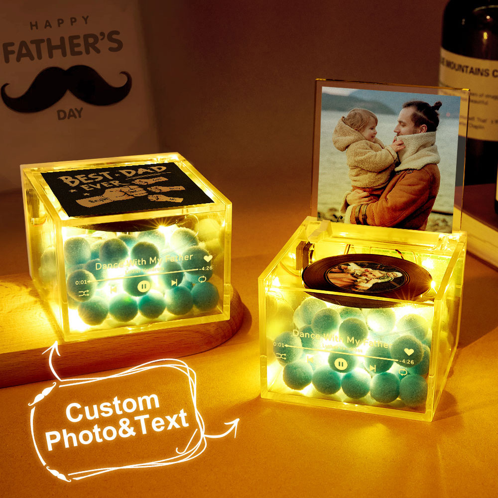De Beste Vader Ooit: Een Vuistbump Op Maat Gemaakte Mini-platenspeler Met Automatische Muziekspeler, Een Gepersonaliseerd Cadeau Voor Papa's Op Vaderdag - SokkenFoto
