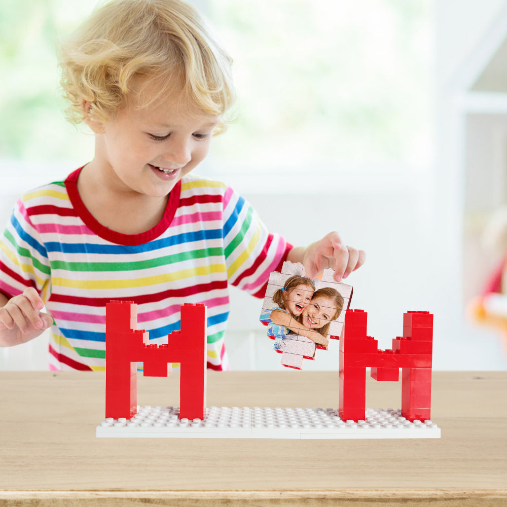 Gepersonaliseerde Moederfoto Bouwsteenpuzzels Fotoblok Moederdagcadeaus