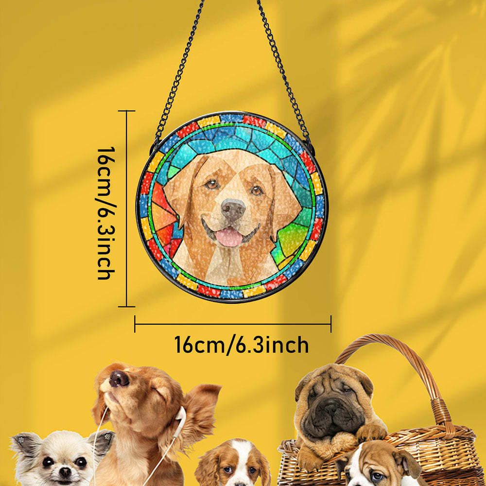 Aangepaste Huisdier Gebrandschilderd Glas Suncatcher Huisdier Ornament Herdenkingsgeschenken Voor Dierenliefhebbers - SokkenFoto