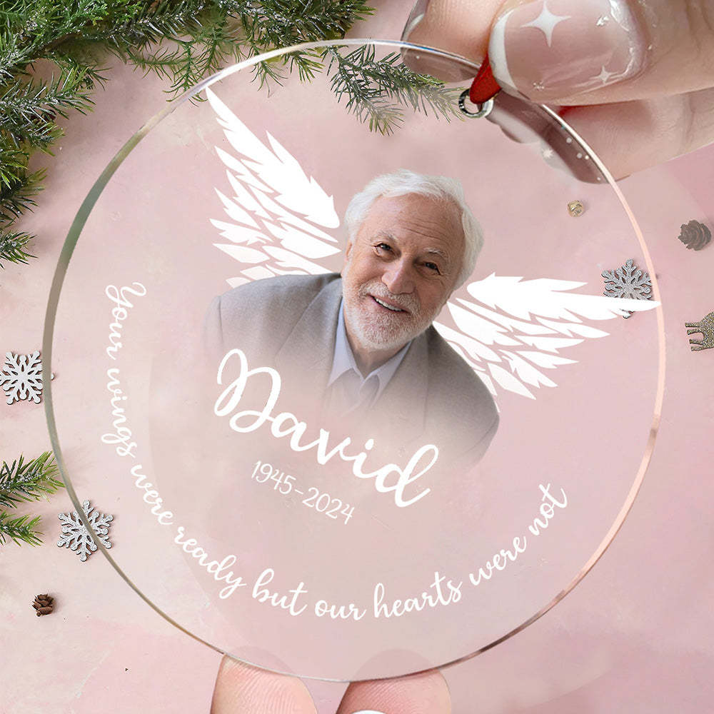 Gepersonaliseerde Memorial Photo Christmas Ornament Kerstcadeaus Voor Familie - SokkenFoto