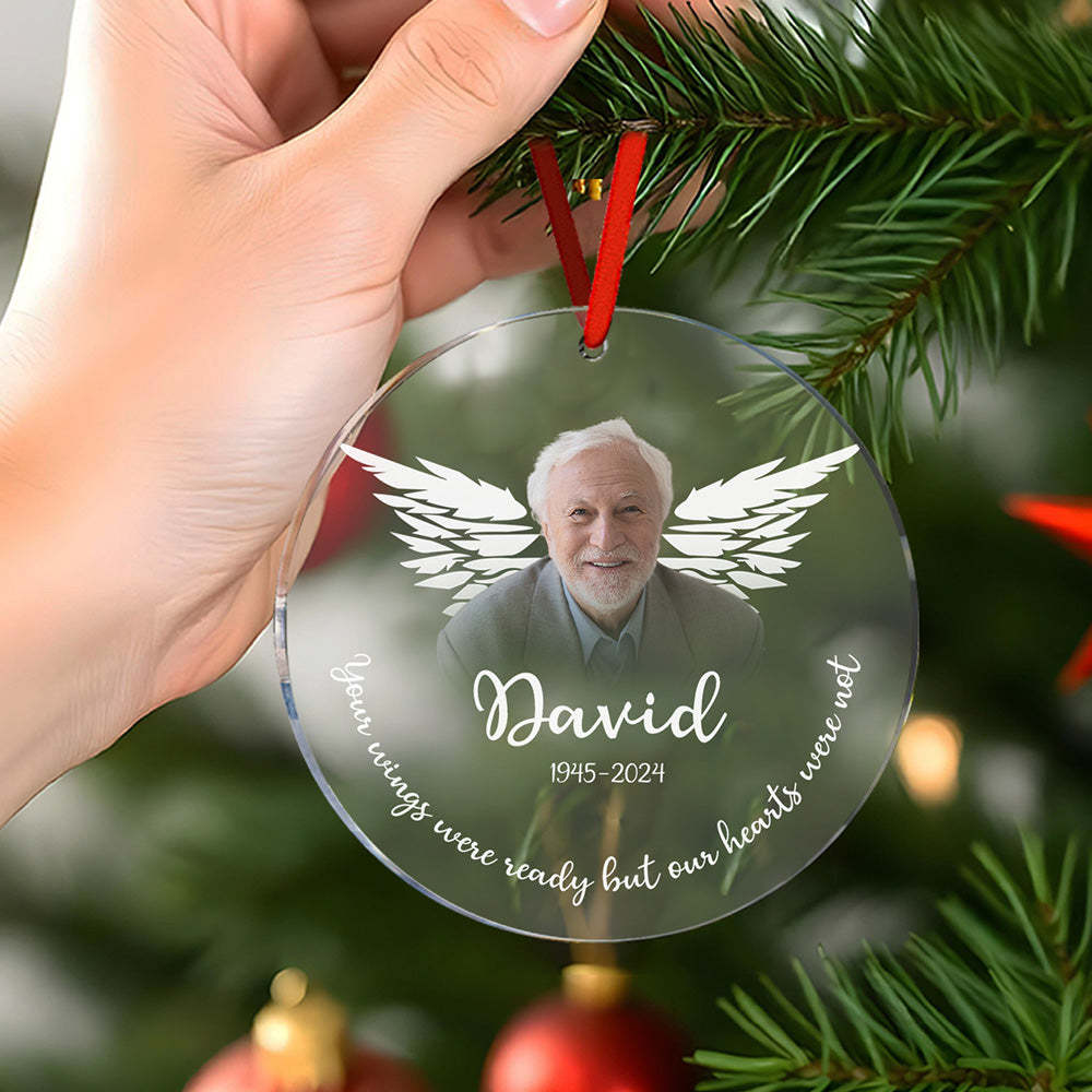 Gepersonaliseerde Memorial Photo Christmas Ornament Kerstcadeaus Voor Familie - SokkenFoto