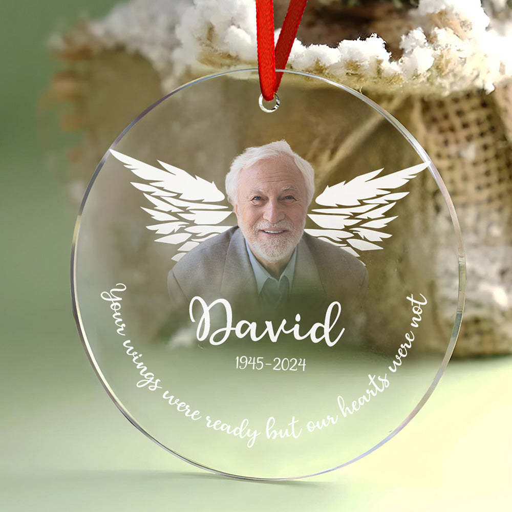 Gepersonaliseerde Memorial Photo Christmas Ornament Kerstcadeaus Voor Familie - SokkenFoto