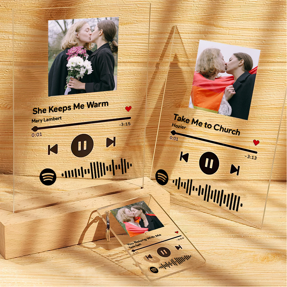 Muziek Glas Muziekplaatjes Met houten standaard