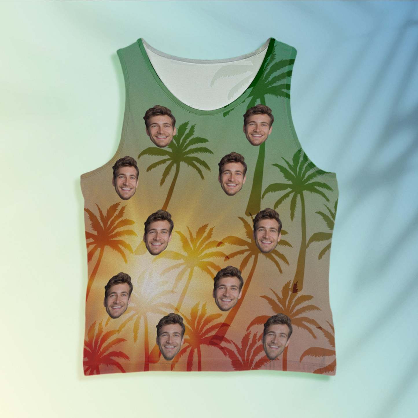 Aangepaste Gezicht Tanktops Hawaiiaanse Tropische Stijl Casual Tanktop - SokkenFoto