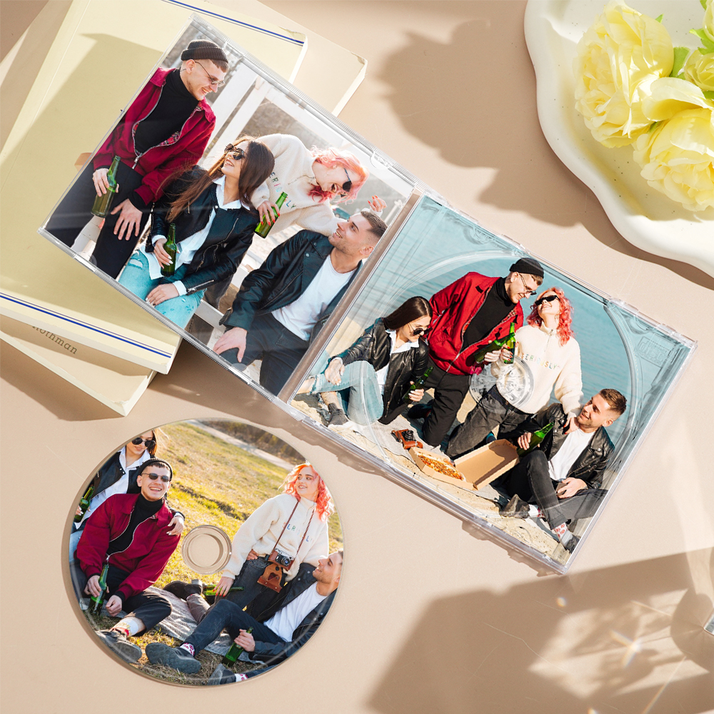 5 Foto's Aangepaste Cd & Jewel Case Met 16 Nummers Gepersonaliseerd Aangepast Cd Album Cadeau Voor Zussen/vrienden - SokkenFoto