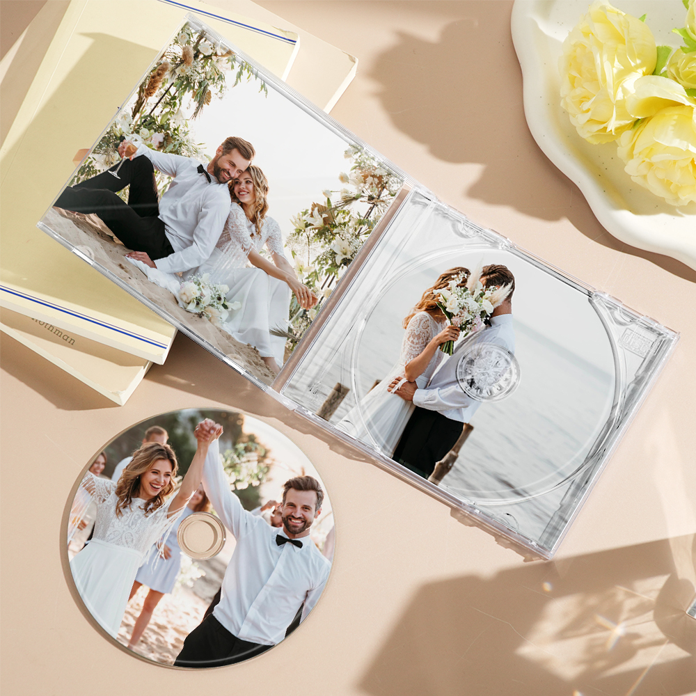 Aangepaste 10 Liedjes Cd & Jewel Case Met 5 Foto's Lied Cadeau Voor Cd-liefhebbers Cadeaus Voor Papa - SokkenFoto