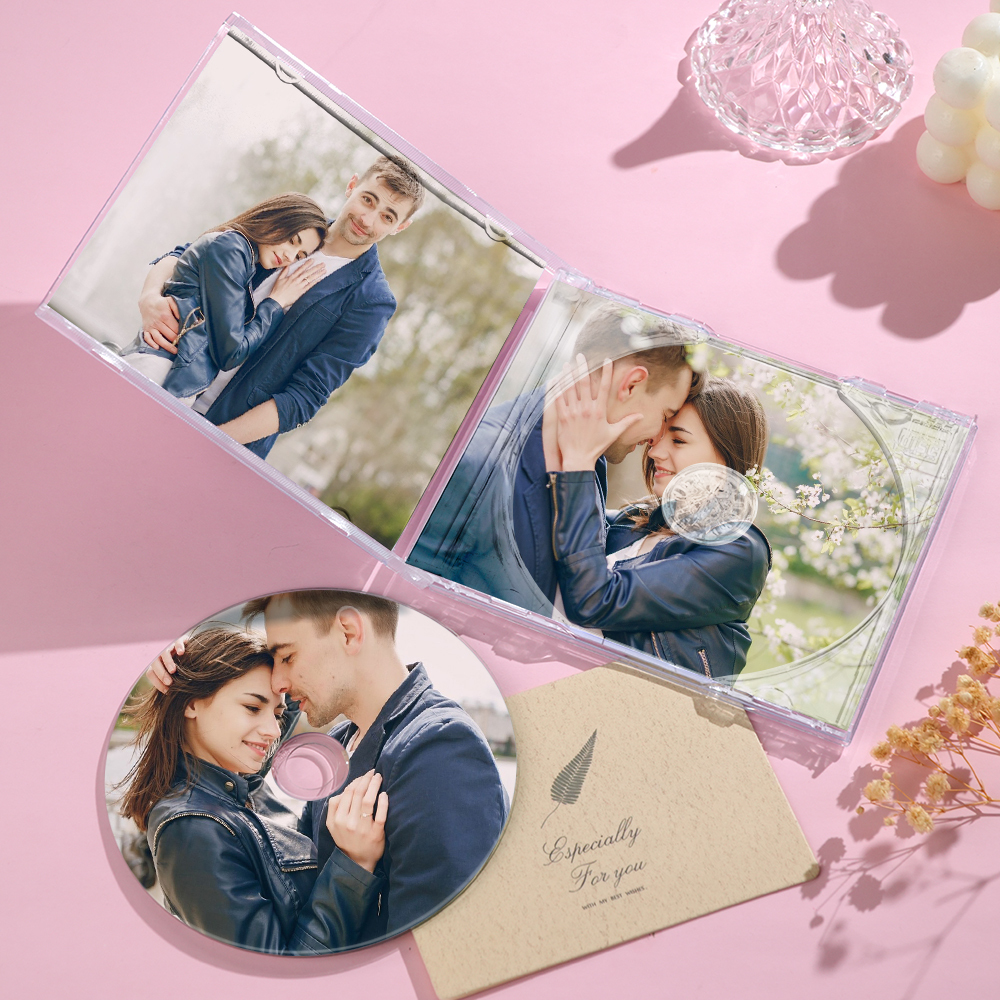 Aangepaste 10 Liedjes Cd & Jewel Case Met 5 Foto's Lied Cadeau Voor Cd-liefhebbers Cadeaus Voor Papa - SokkenFoto