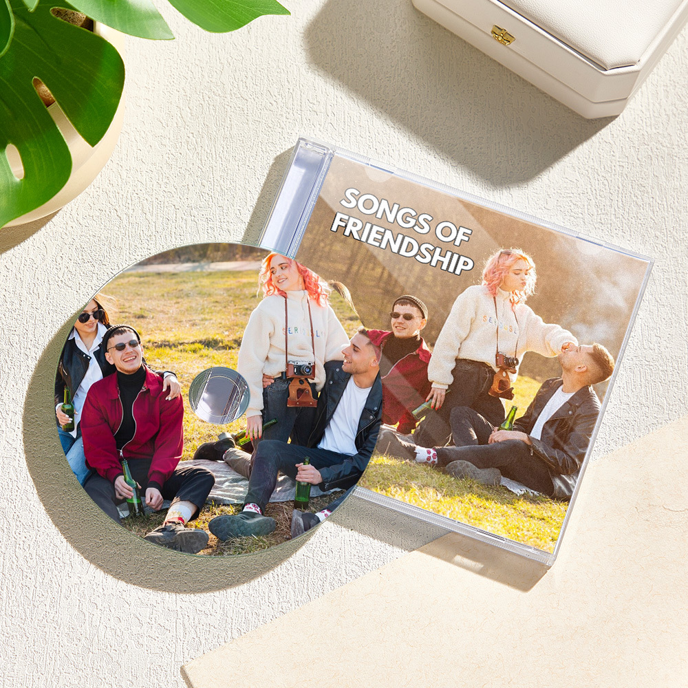 5 Foto's Aangepaste Cd & Jewel Case Met 16 Nummers Gepersonaliseerd Aangepast Cd Album Cadeau Voor Zussen/vrienden - SokkenFoto