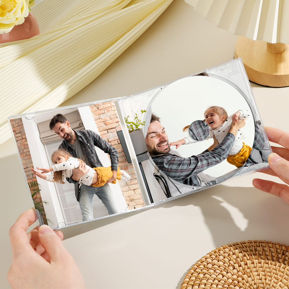 Aangepaste 10 Liedjes Cd & Jewel Case Met 5 Foto's Lied Cadeau Voor Cd-liefhebbers Cadeaus Voor Papa - SokkenFoto