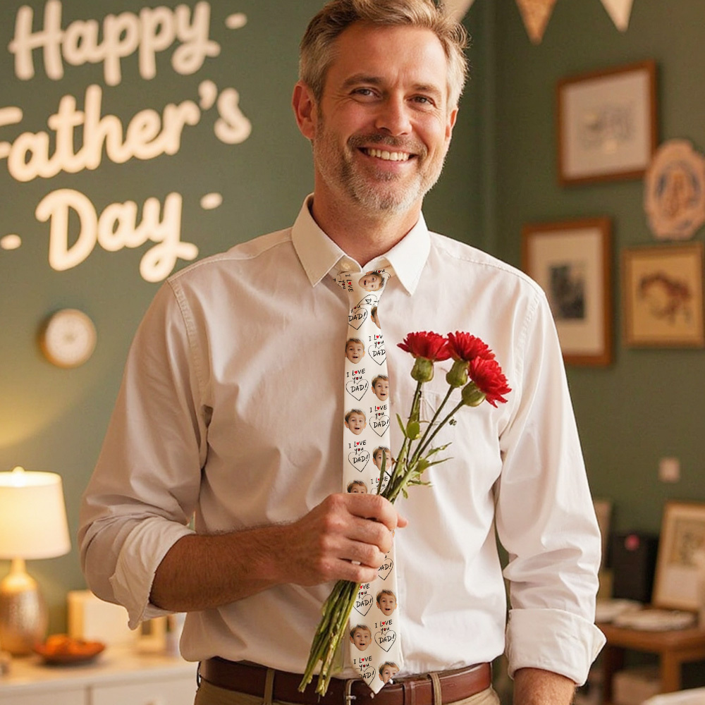 Gepersonaliseerde Gezichtsmash Op Stropdas Beste Handsdown Stropdas Voor Vaders Vaderdag Verjaardagscadeau - SokkenFoto