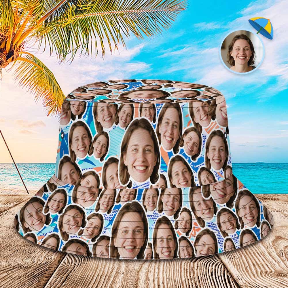 Gepersonaliseerde Gezichtsemmerhoed, Unisex Gezichtsmasker, Gepersonaliseerd Cadeau Voor Zomerhoeden In De Buitenlucht - SokkenFoto