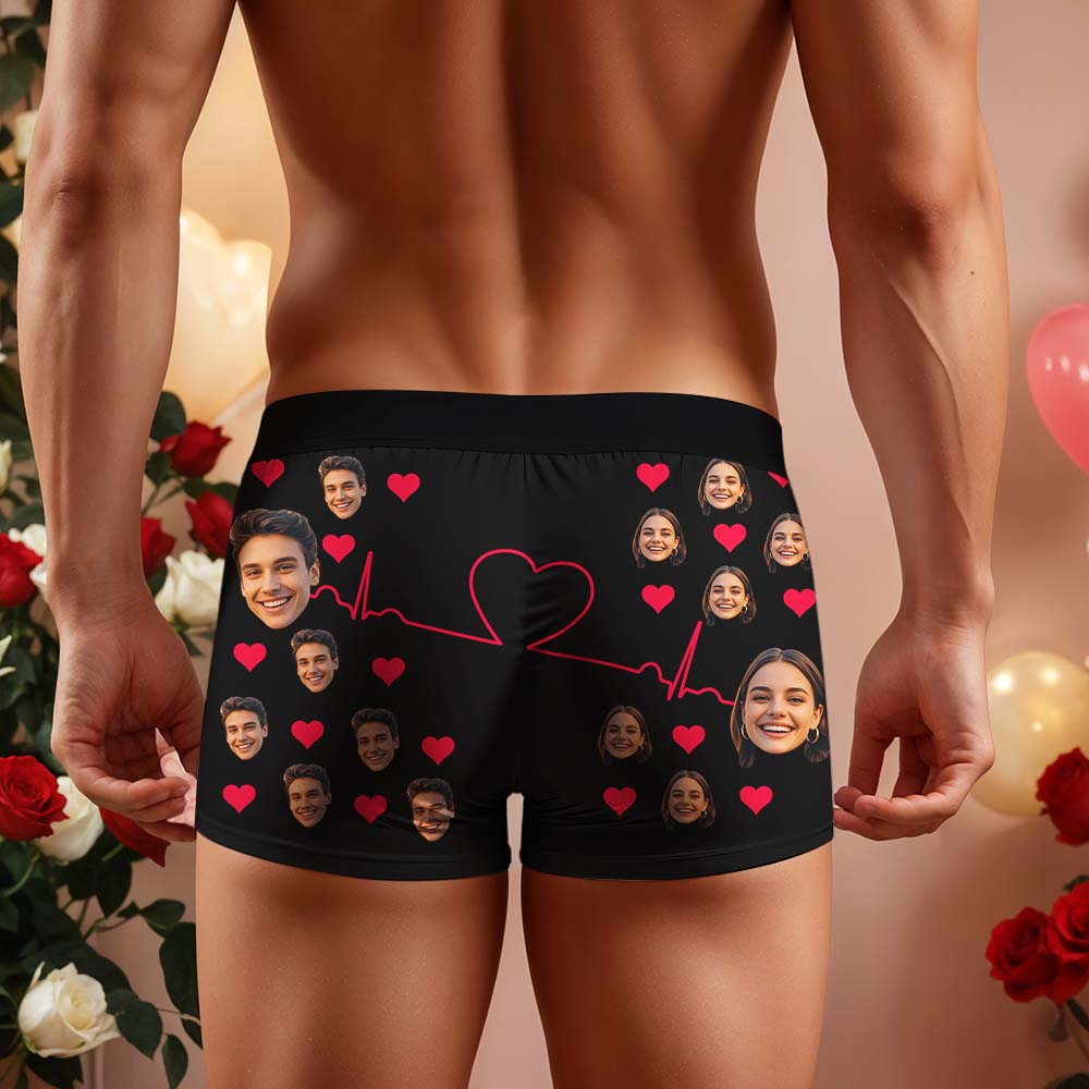Gepersonaliseerde Boxershorts Voor Mannen Met Gezicht, Boxershorts Met Hartjesmotief Voor Stellen, Cadeau Met Eigen Foto, Grappige Boxershorts Voor Mannen, Valentijnscadeau