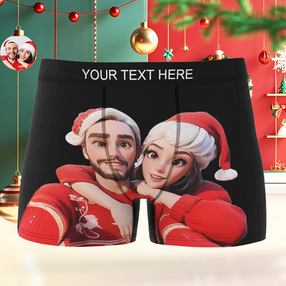 Aangepaste Herenboxer Gepersonaliseerde Cartoonstijl 3d Foto Boxershort Voor Vriend - SokkenFoto
