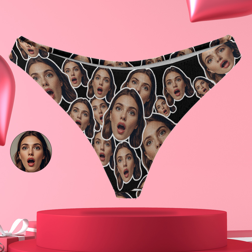 Personaliseer Wit Gezicht Thong Mash Foto Slipje Grappig Ondergoed Slips Valentijn Cadeau Voor Haar - SokkenFoto