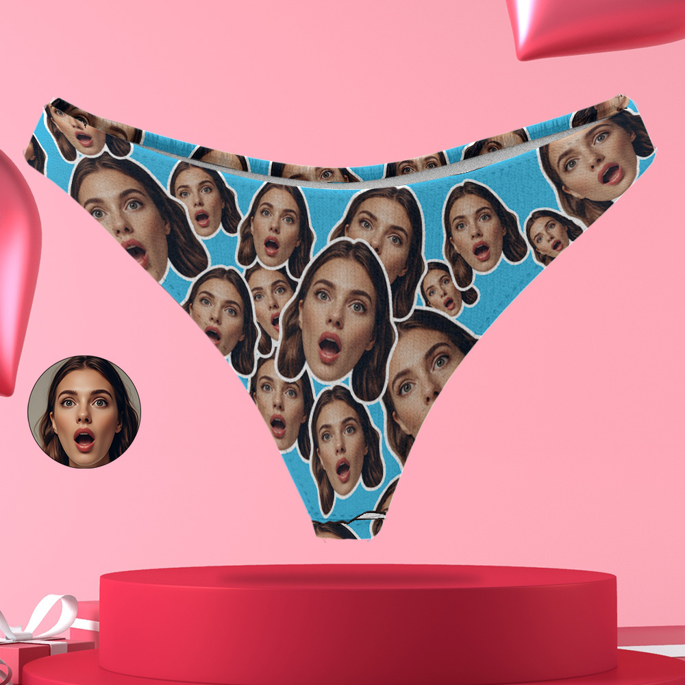 Personaliseer Wit Gezicht Thong Mash Foto Slipje Grappig Ondergoed Slips Valentijn Cadeau Voor Haar - SokkenFoto