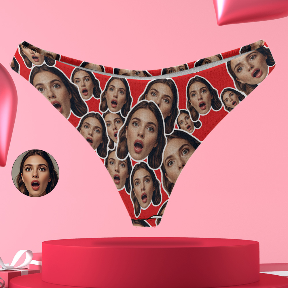 Personaliseer Wit Gezicht Thong Mash Foto Slipje Grappig Ondergoed Slips Valentijn Cadeau Voor Haar - SokkenFoto