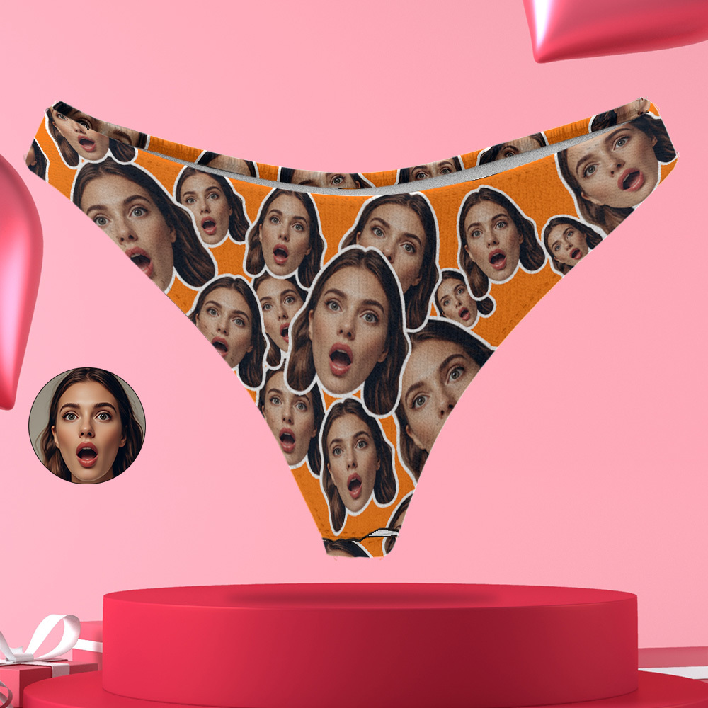 Personaliseer Wit Gezicht Thong Mash Foto Slipje Grappig Ondergoed Slips Valentijn Cadeau Voor Haar - SokkenFoto