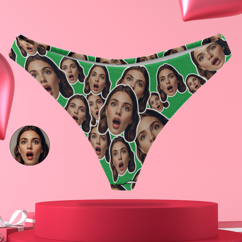 Personaliseer Wit Gezicht Thong Mash Foto Slipje Grappig Ondergoed Slips Valentijn Cadeau Voor Haar - SokkenFoto