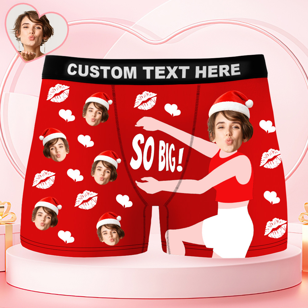 Boxershorts Met Gepersonaliseerd Gezicht, Grappig Ondergoed Met Foto, Kerstcadeau Voor Mannen - SokkenFoto