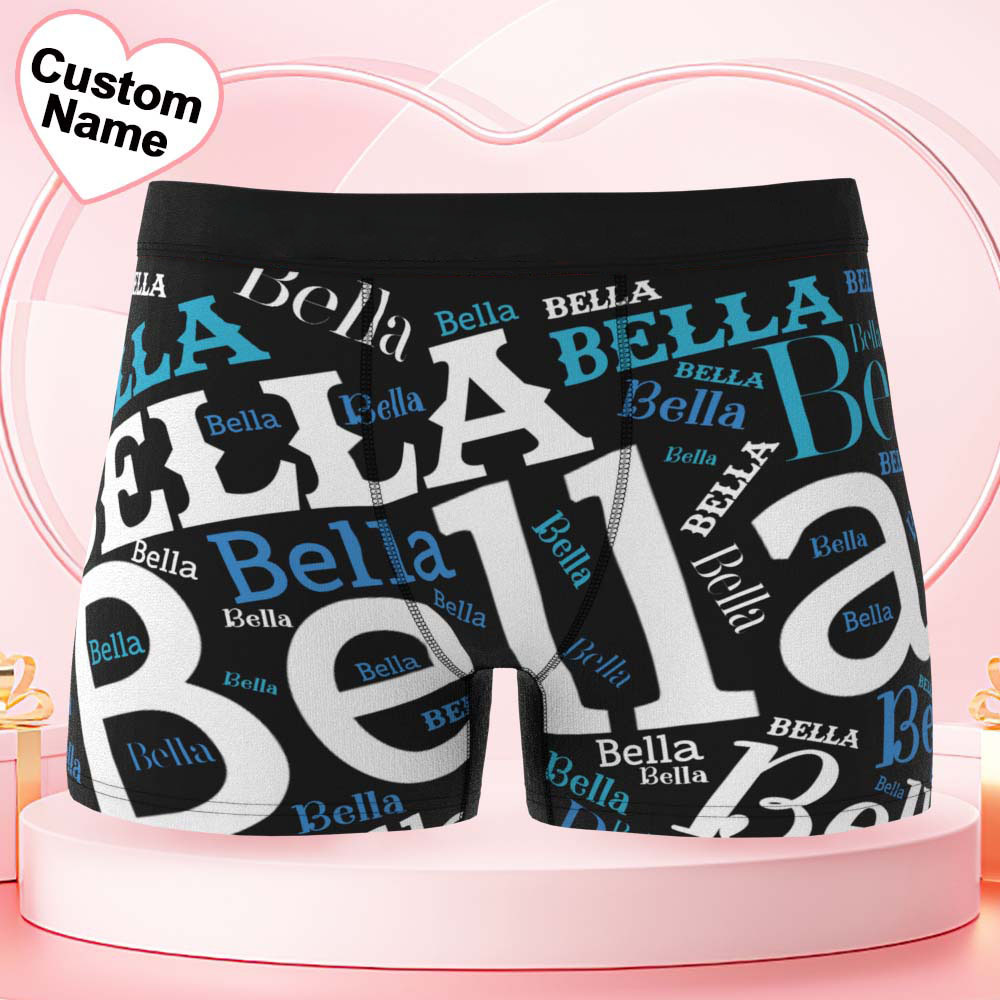 Gepersonaliseerde Herenboxershorts Met Naam In Modieuze Stijl - SokkenFoto