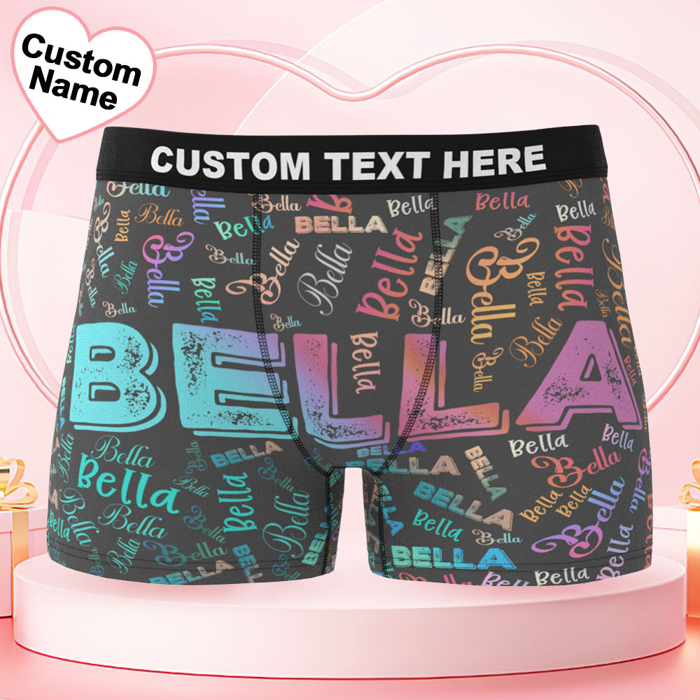 Gepersonaliseerde Boxershorts Voor Heren Met Naam En Kleurverloop. - SokkenFoto