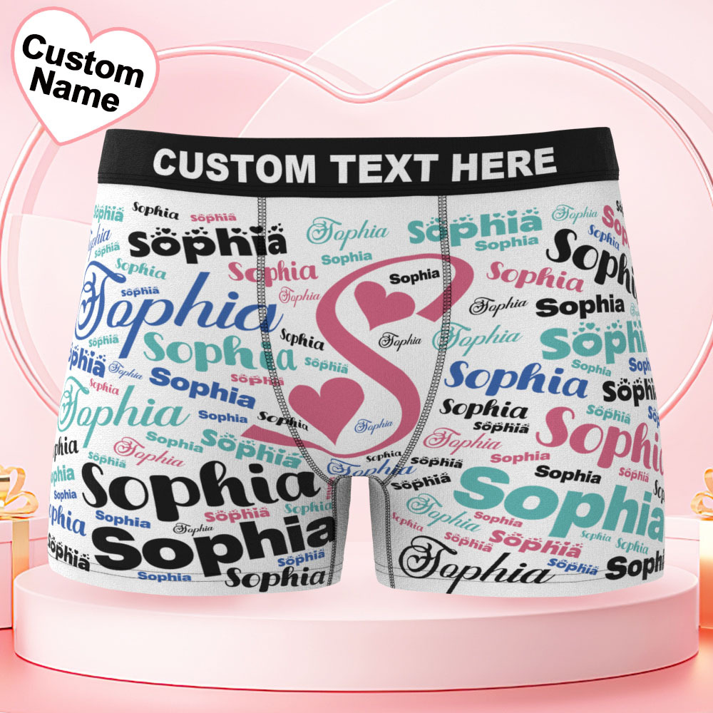 Gepersonaliseerde Herenboxershorts Met Naam, Meerdere Kleuren En Tekst - SokkenFoto