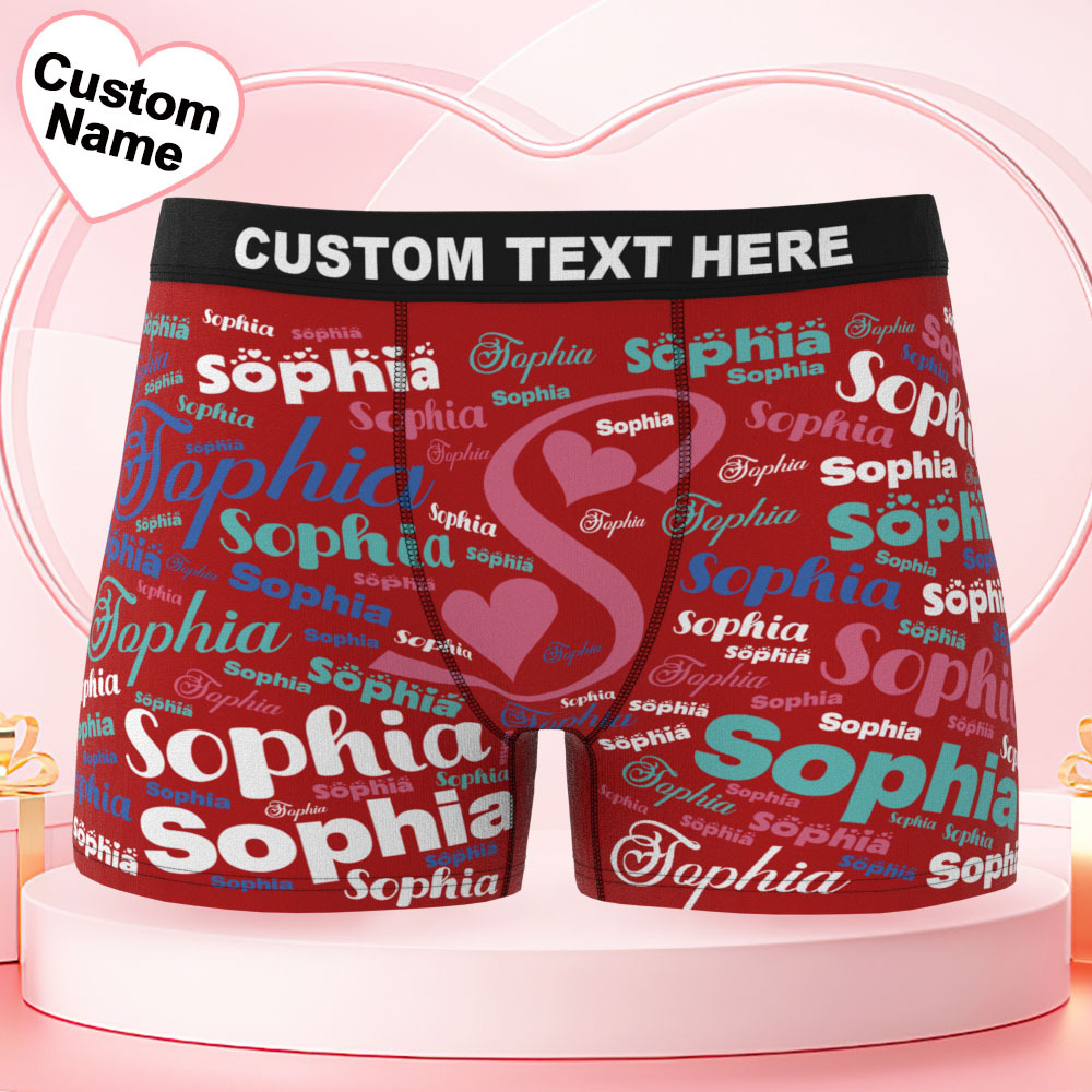 Gepersonaliseerde Herenboxershorts Met Naam, Meerdere Kleuren En Tekst - SokkenFoto