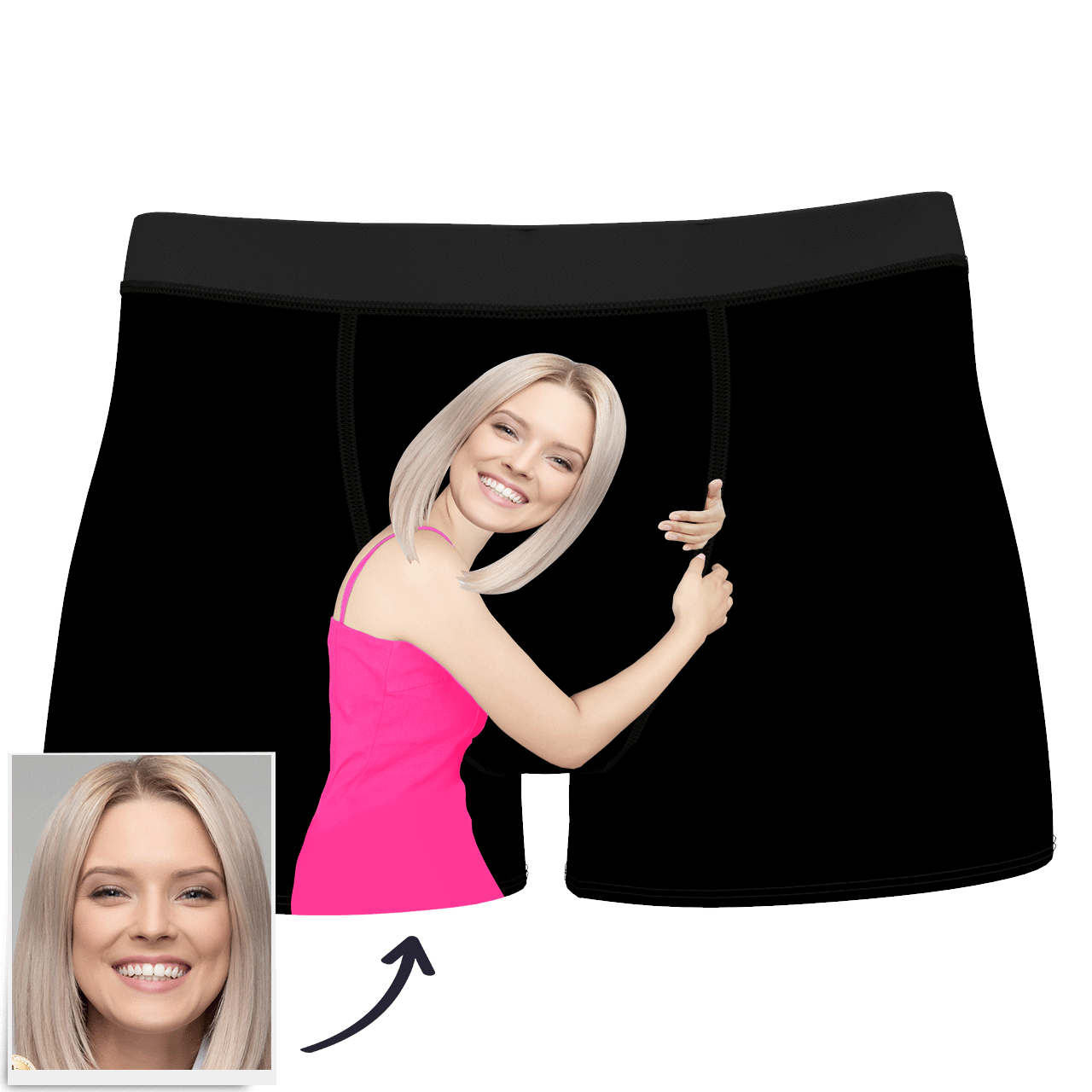 Aangepaste Foto Man Bokser Korte Broek Op Lichaam