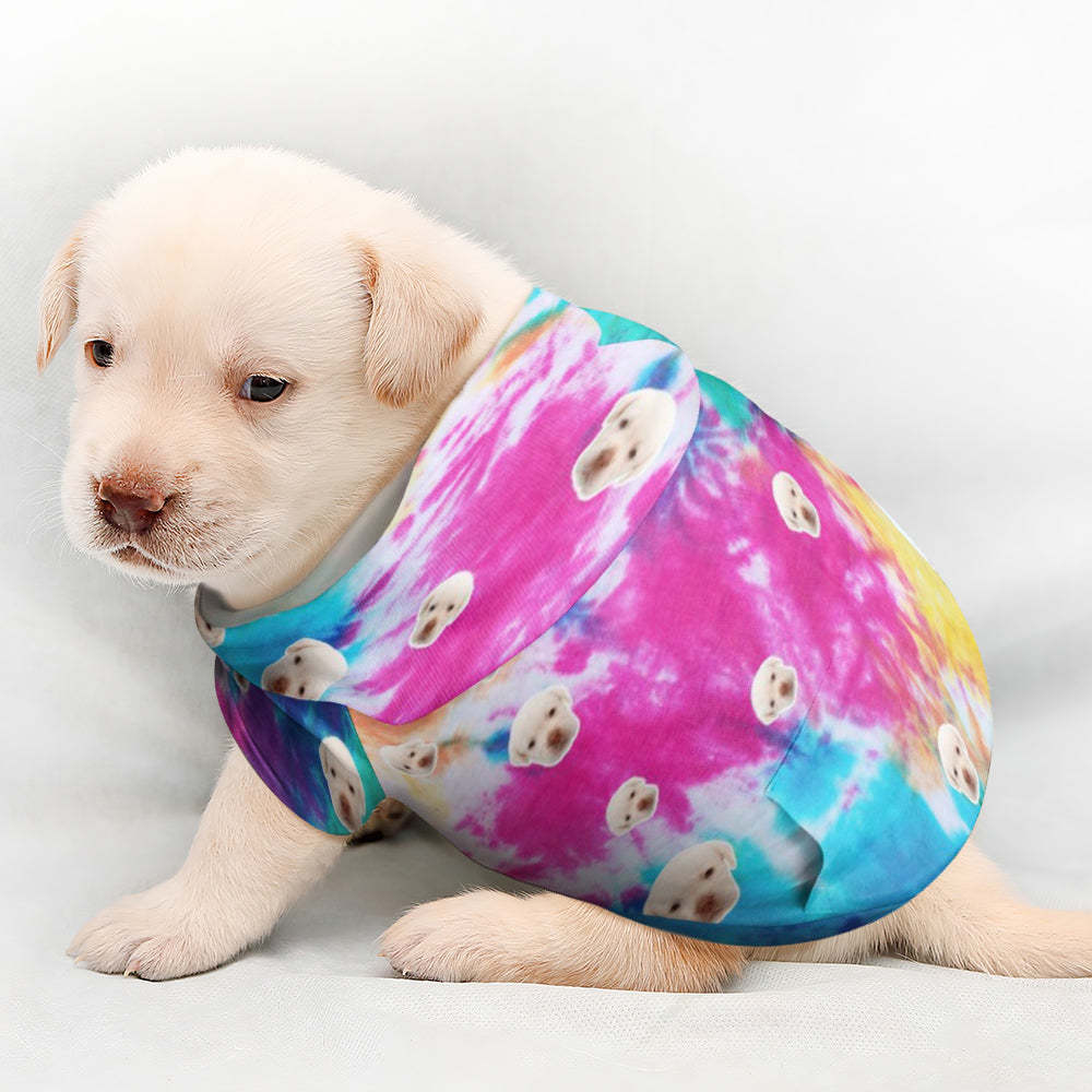 Custom Face Full Print Pet Sweater Tie Dye Pet Clothes - SokkenFoto