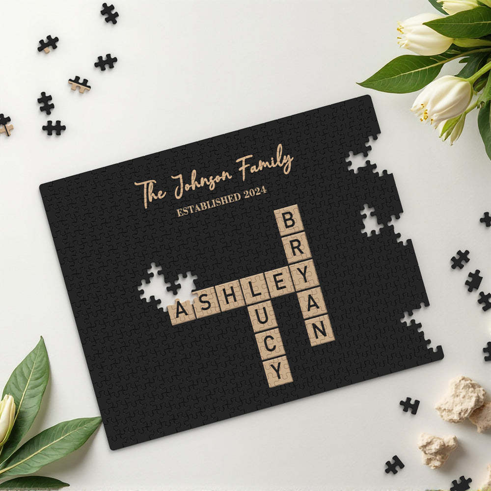 Aangepaste Woordpuzzel Fotobouwstenen Aanpasbare Word Connect Brick-puzzel - SokkenFoto