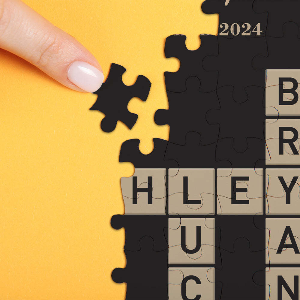 Aangepaste Woordpuzzel Fotobouwstenen Aanpasbare Word Connect Brick-puzzel - SokkenFoto