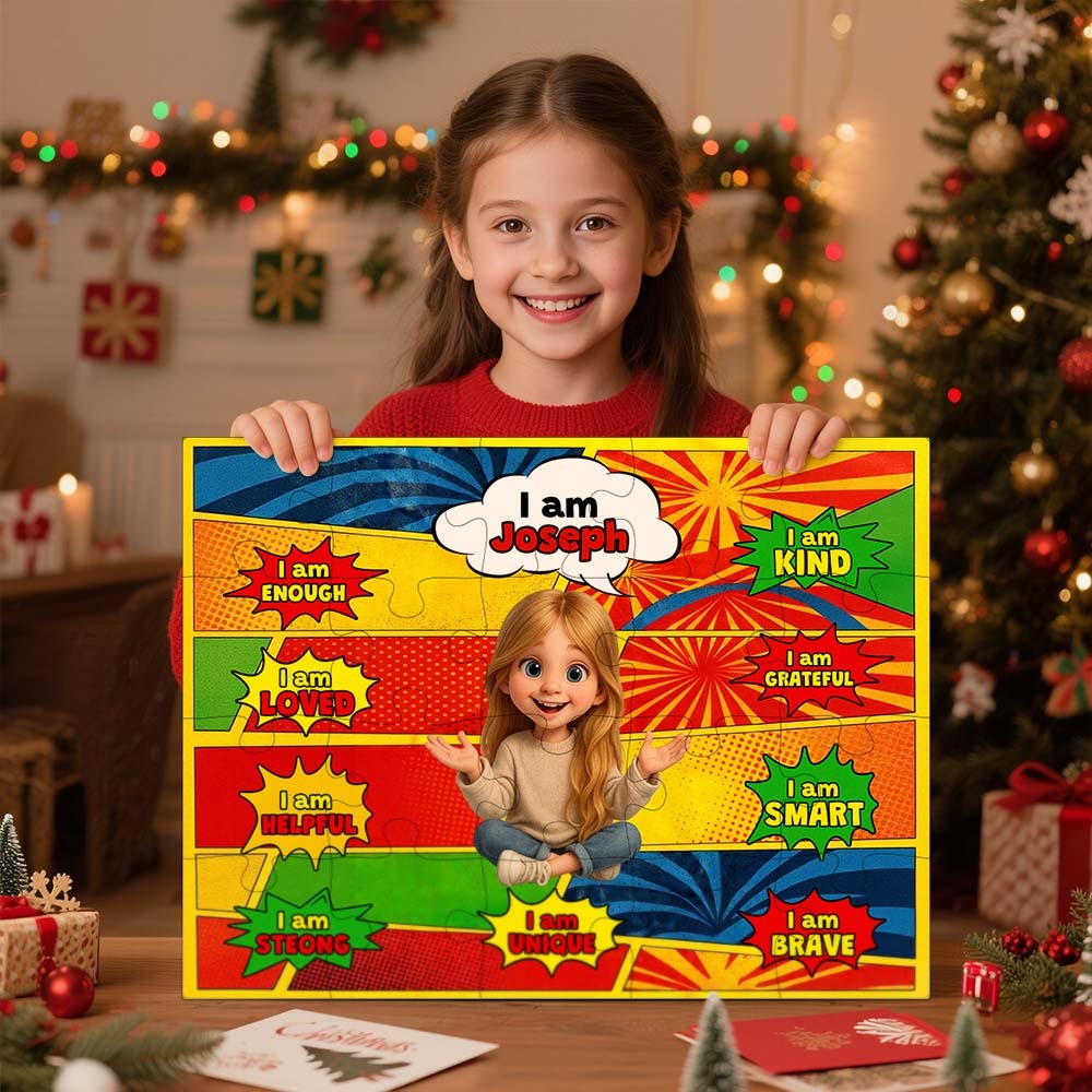 Gepersonaliseerde Legpuzzel - Gelukkige Verjaardag Kerstcadeau Voor Kleinkind - Cadeau Voor Kinderen - Trendy Nieuw - Gepersonaliseerde Puzzel - SokkenFoto