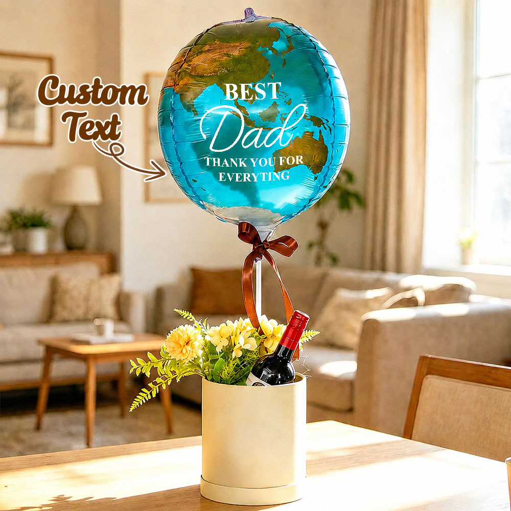 Beste Vader Van De Hele Wereld Ballon Gepersonaliseerde Aardvormige Ballonset Vaderdagcadeau Voor Papa Of Voor Opa - SokkenFoto