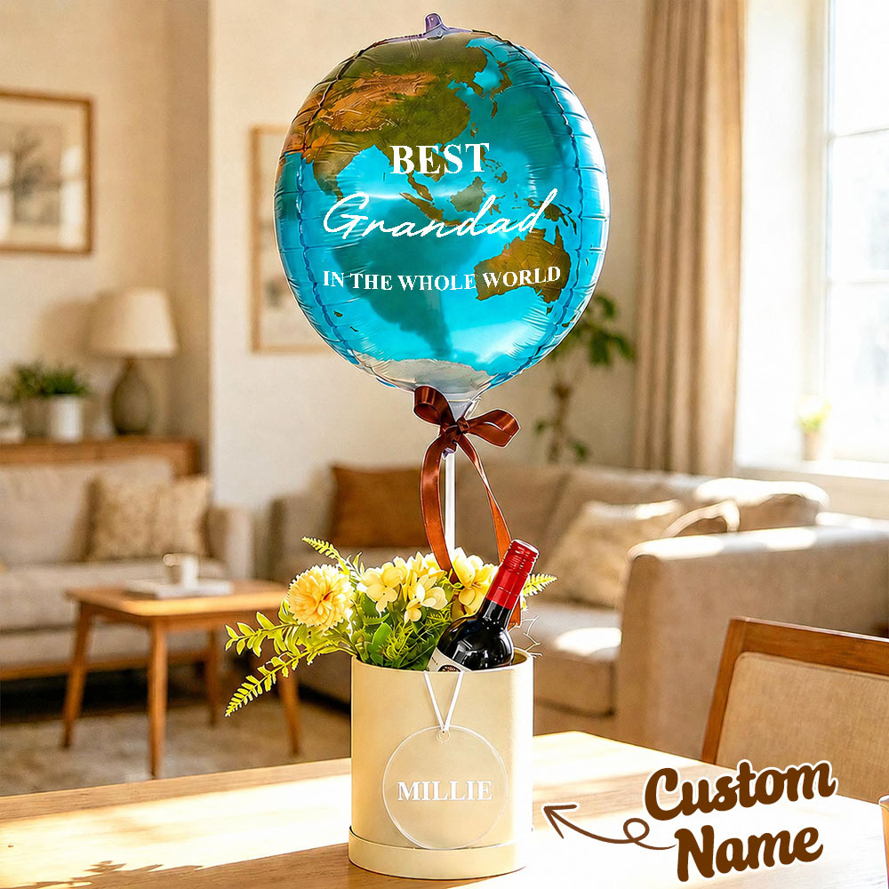 Beste Vader Van De Hele Wereld Ballon Gepersonaliseerde Aardvormige Ballonset Vaderdagcadeau Voor Papa Of Voor Opa - SokkenFoto