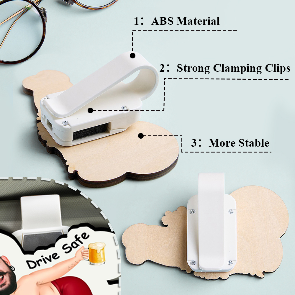 Gepersonaliseerde Foto Houten Autovizierclip Drive Safe I F*cking Love You - Grappige Valentijnsdagcadeaus Voor Man, Vrouw